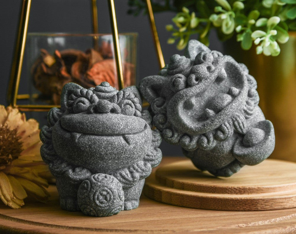 Miniature Foo Dogs Stone Figurines: Symbolism & Wealth Appeal