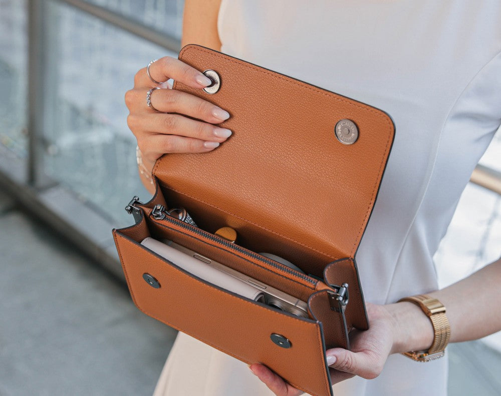 Arc Convertible Satchel - Chestnut