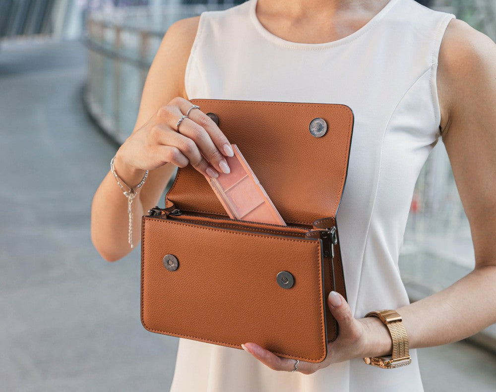 Arc Convertible Satchel - Chestnut