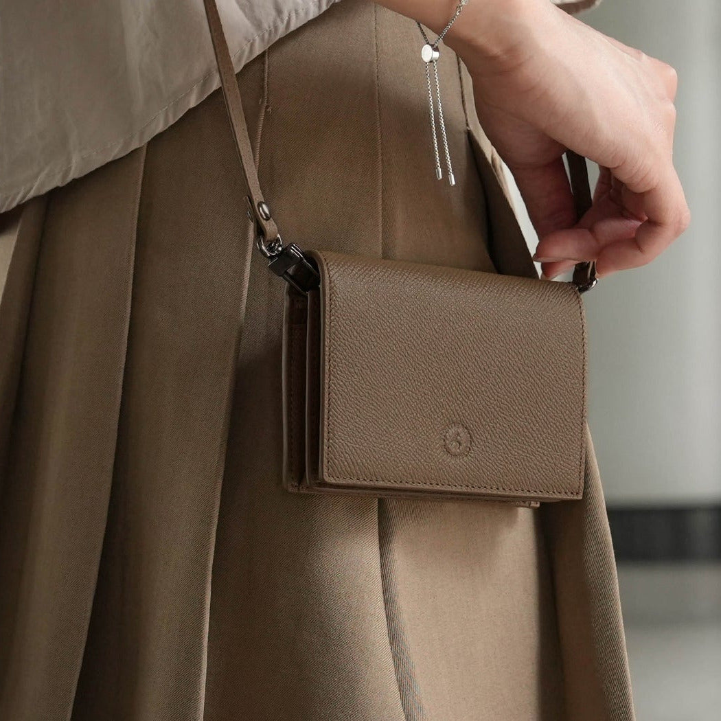 Carina Wallet v2 - Chocolate Brown Convertible Leather Wallet Bag