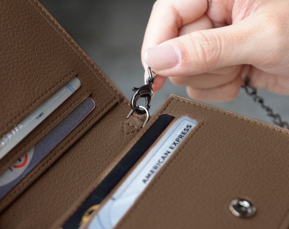 Carina Wallet v2 - Chocolate Brown Convertible Leather Wallet Bag