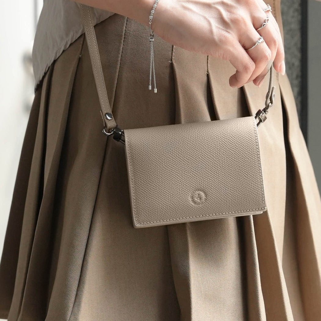 Carina Wallet v2 - Elephant Gray Convertible Leather Wallet Bag