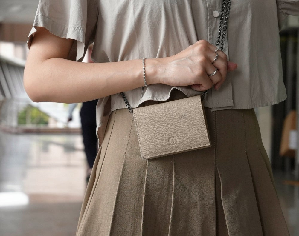 Carina Wallet v2 - Elephant Gray Convertible Leather Wallet Bag