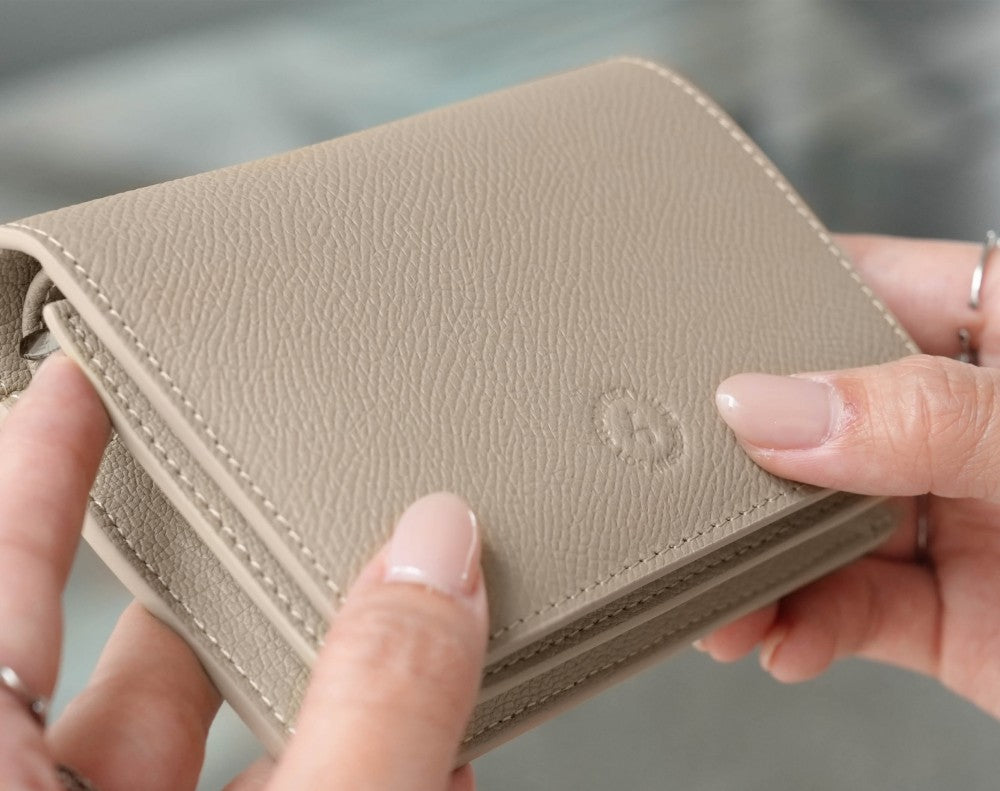 Carina Wallet v2 - Elephant Gray Convertible Leather Wallet Bag