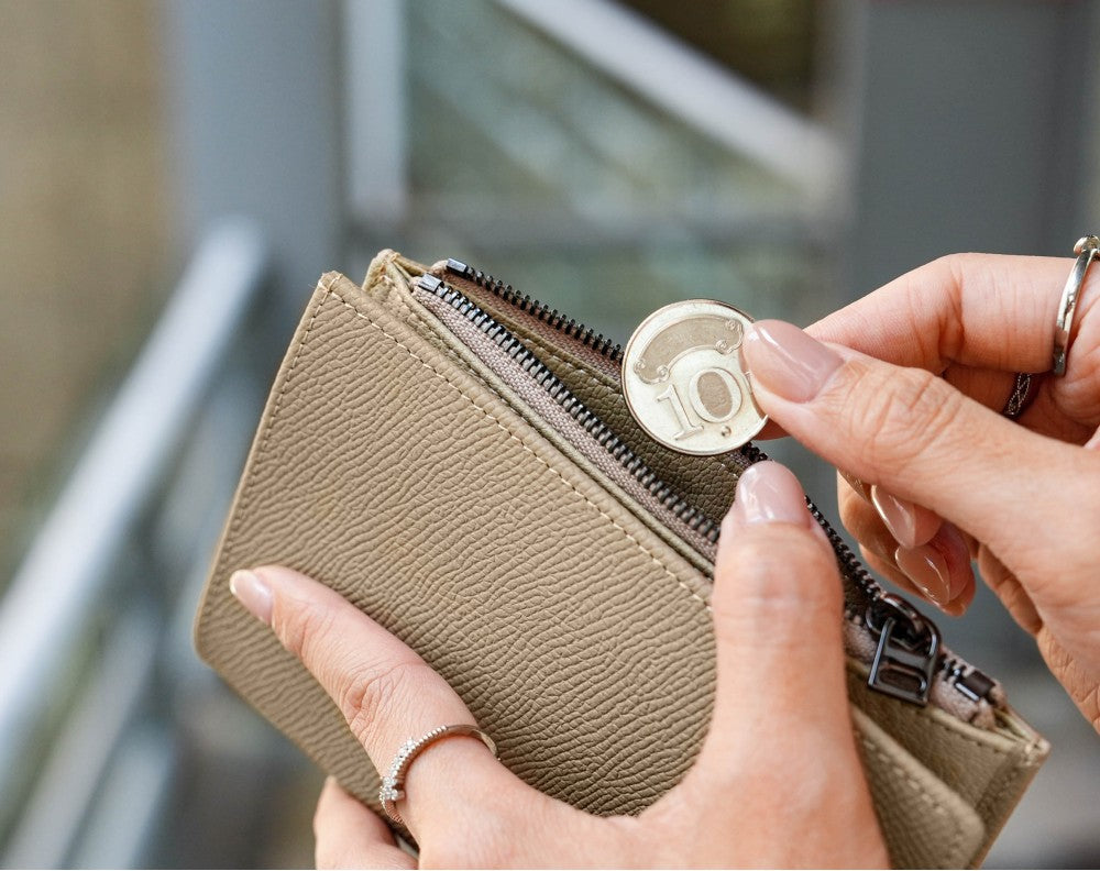 Featherly Passport Wallet - Khaki Cross-Hatch Texture
