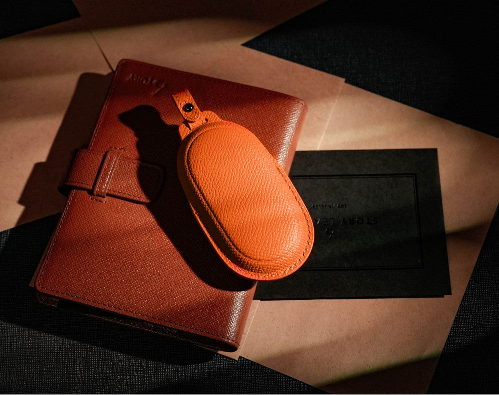 Orange Leather Key Cover for Mercedes-Benz Smart Key (Style O3)