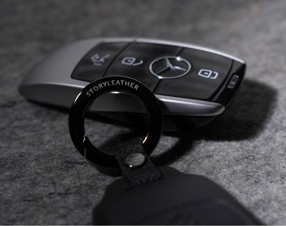 Black Leather Key Cover for Mercedes-Benz Smart Key (Style R3)
