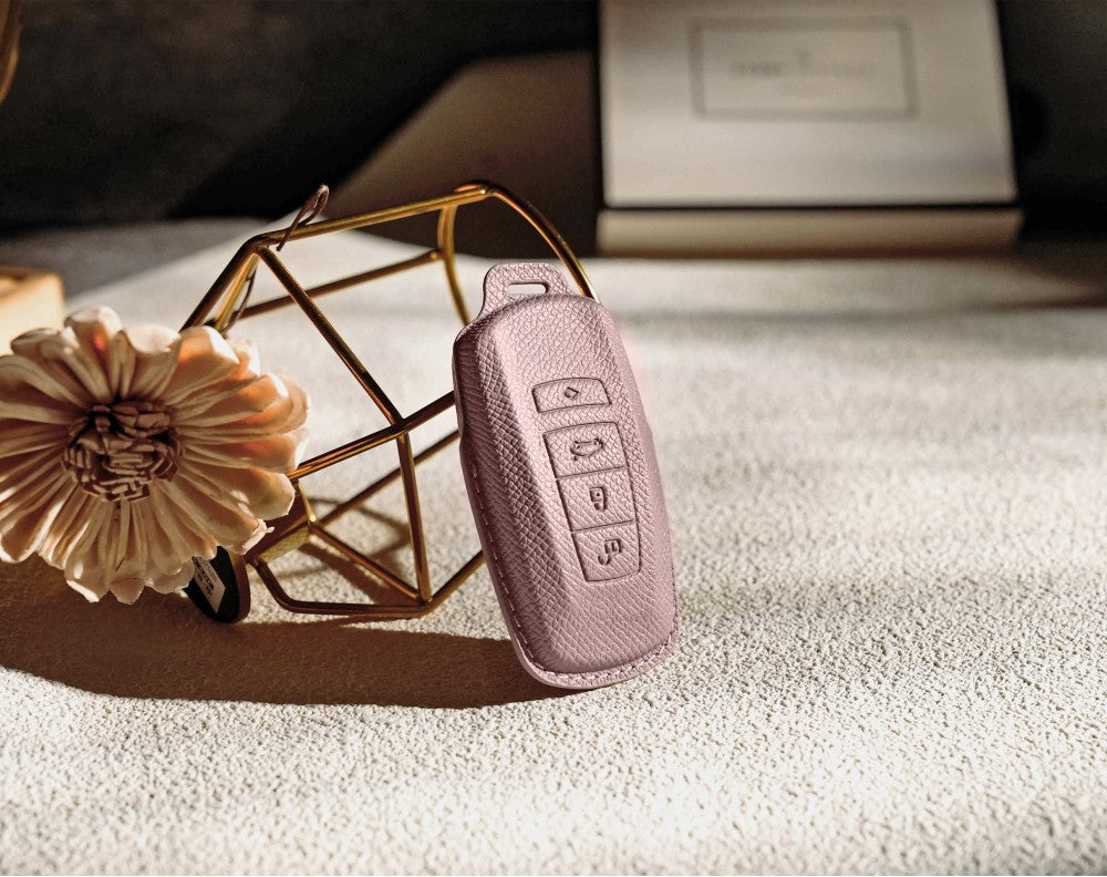 Pink Leather Key Cover for BMW Smart Key (Style R4)