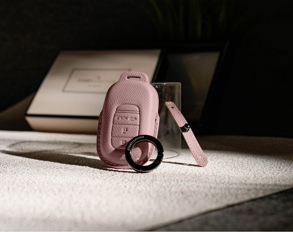 Pink Leather Key Cover for Honda Smart Key (Style O3)