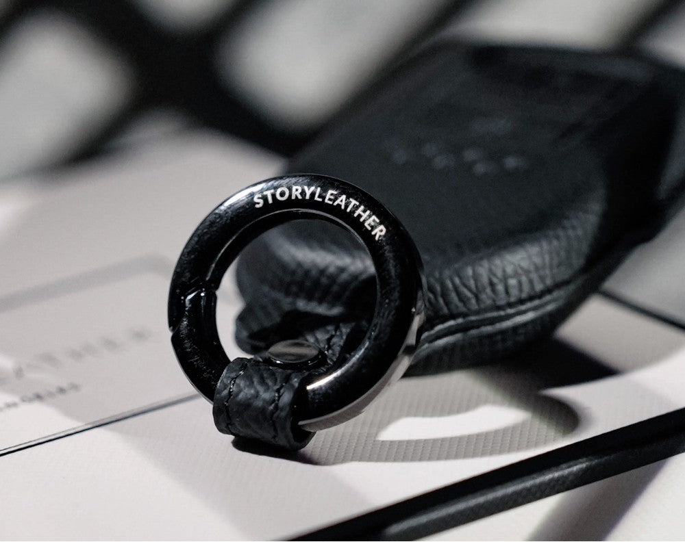 Black Leather Key Cover for Honda Smart Key (Style R2)