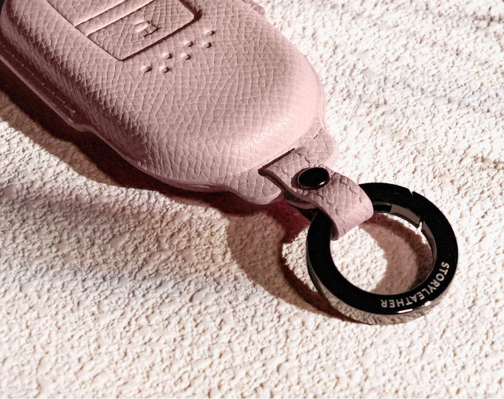 Pink Leather Key Cover for Honda Smart Key (Style R2)