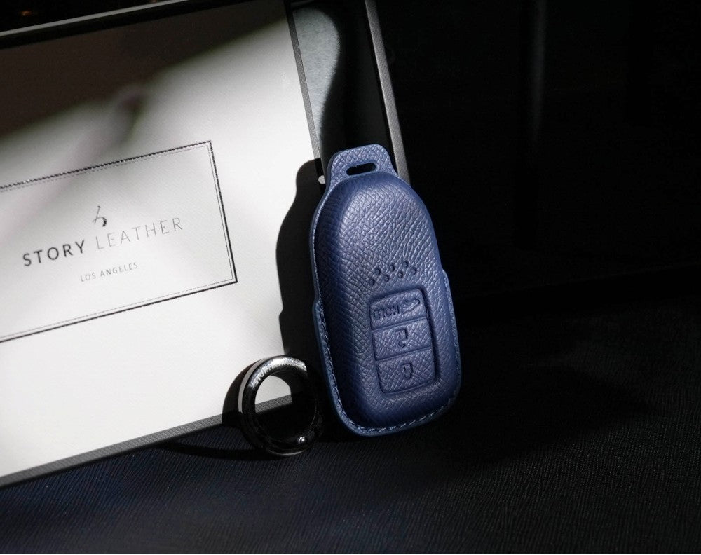 Blue Leather Key Cover for Honda Smart Key (Style R3)