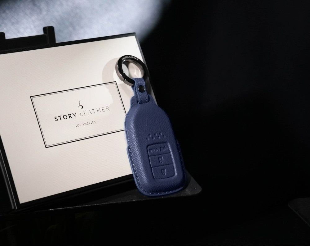 Blue Leather Key Cover for Honda Smart Key (Style R3)