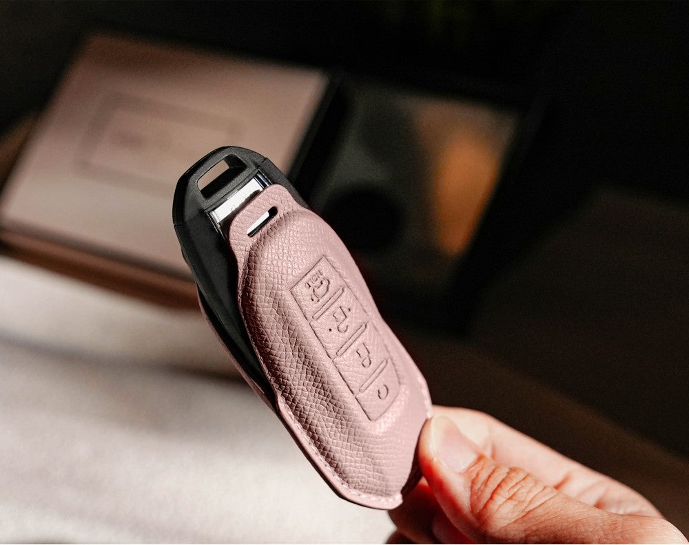 Pink Leather Key Cover for Infiniti Smart Key (Style R4)