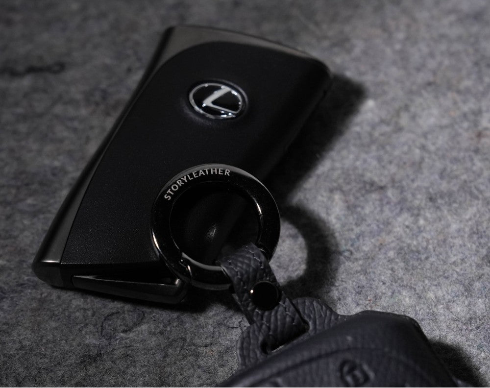 Black Leather Key Cover for Lexus Smart Key (Style R3)