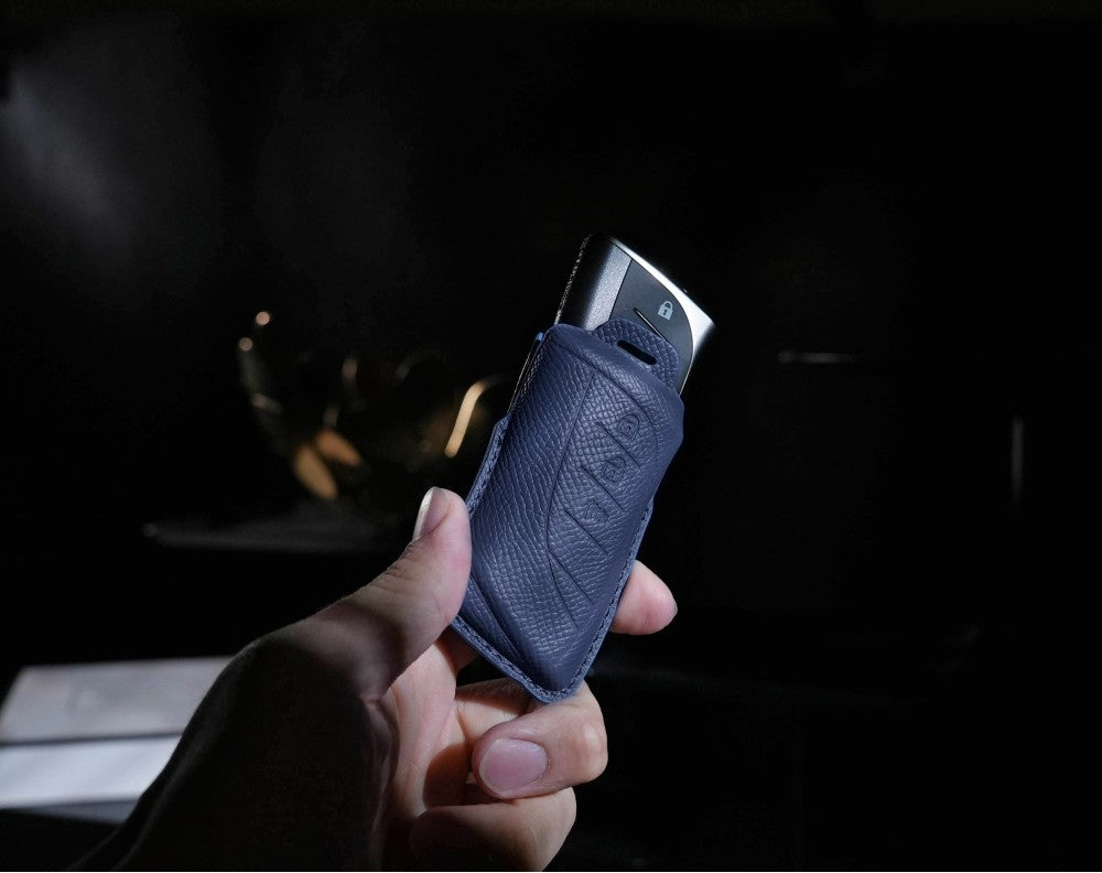 Blue Leather Key Cover for Lexus Smart Key (Style R3)