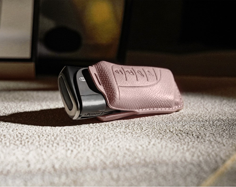 Pink Leather Key Cover for Lexus Smart Key (Style R4)