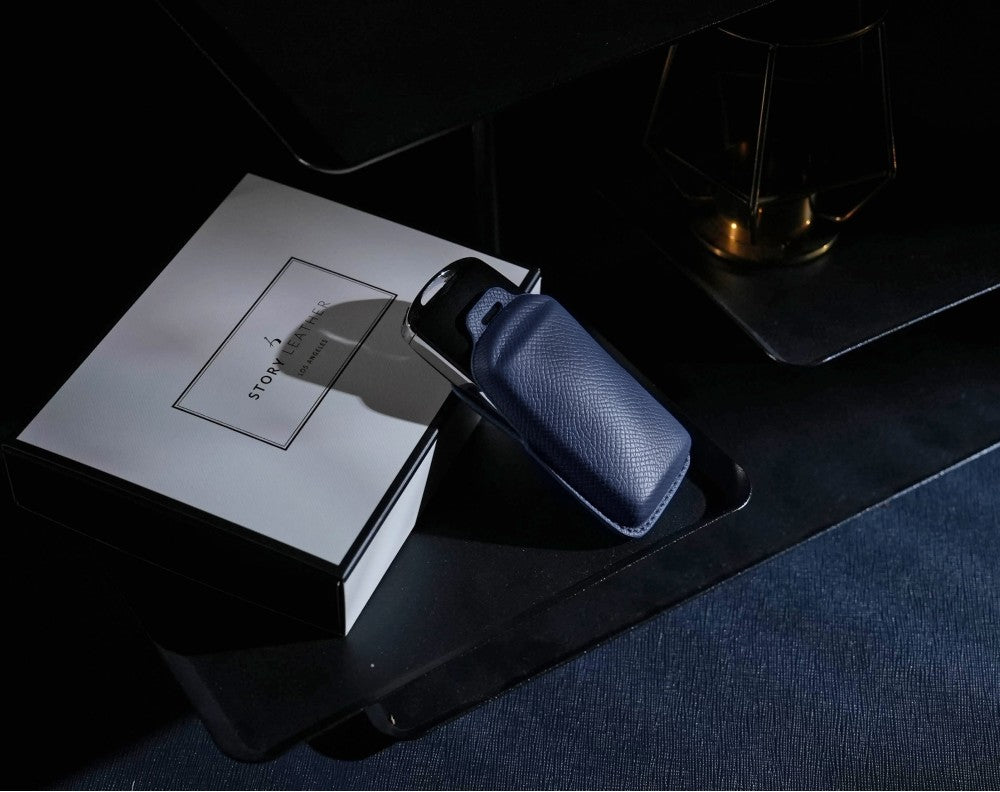 Blue Leather Key Cover for Mazda Smart Key (Style S3)