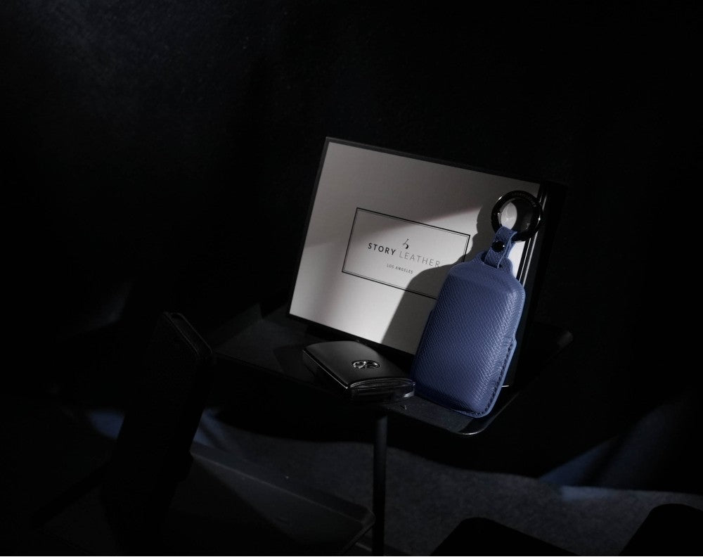Blue Leather Key Cover for Mazda Smart Key (Style S3)