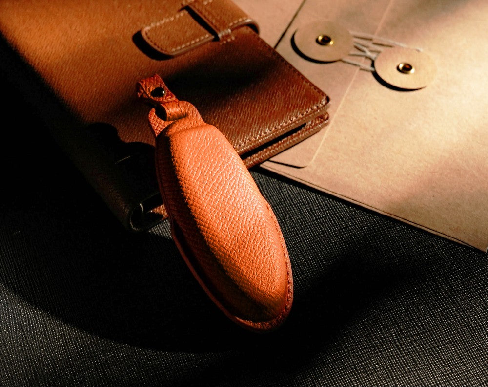 Orange Leather Key Cover for Nissan Smart Key (Style O5)