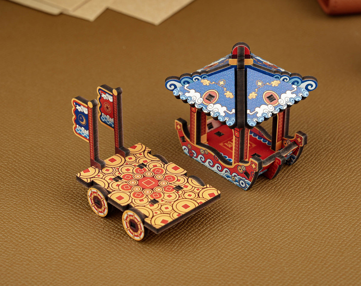 UV-printed wooden Wealth Cart