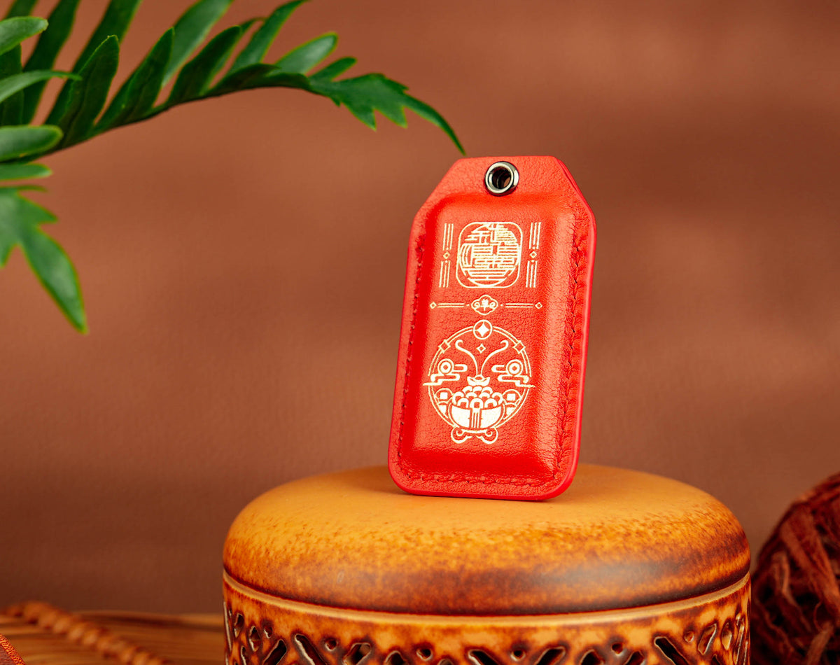 Rolling Wealth Amulet back with ram treasure bowl design