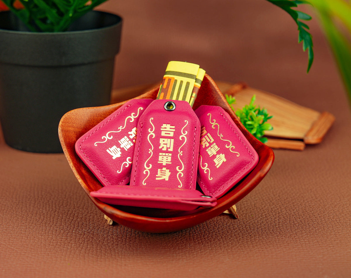 Goodbye Single Amulet rose pink, front and back