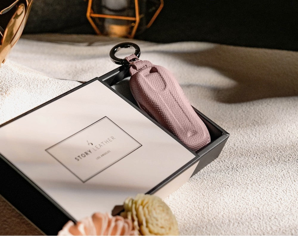 Pink Leather Key Cover for Porsche Smart Key (Style C4)