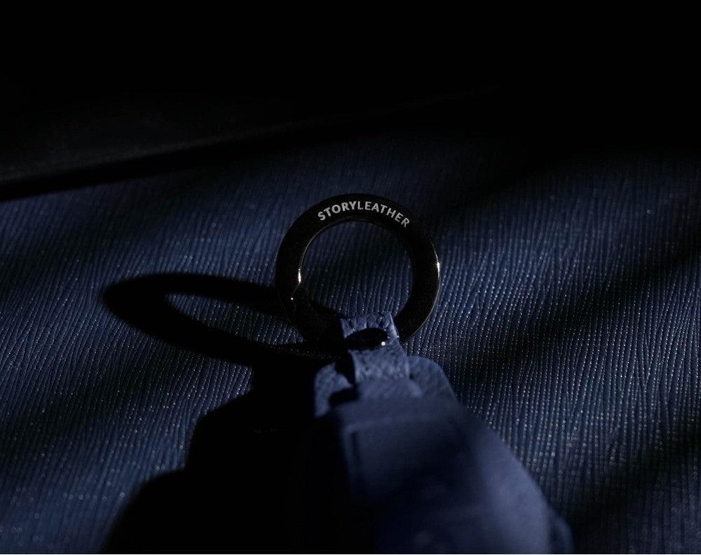 Blue Leather Key Cover for Porsche Smart Key (Style C4)