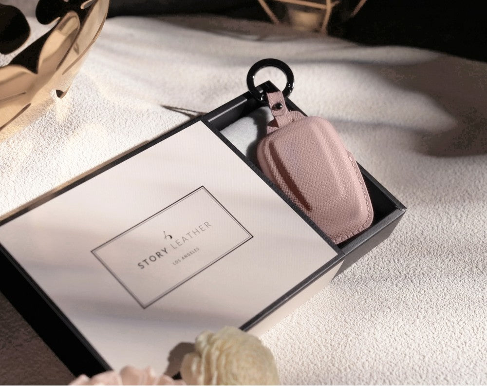 Pink Leather Key Cover for Toyota Smart Key (Style O4)