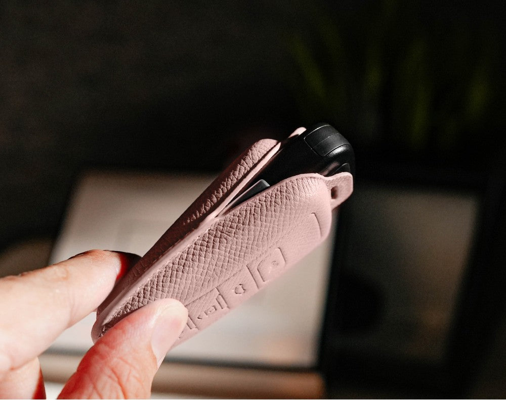 Pink Leather Key Cover for Toyota Smart Key (Style O4)