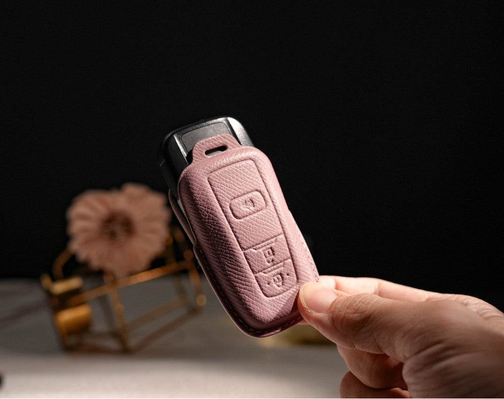Pink Leather Key Cover for Toyota Smart Key (Style O5)