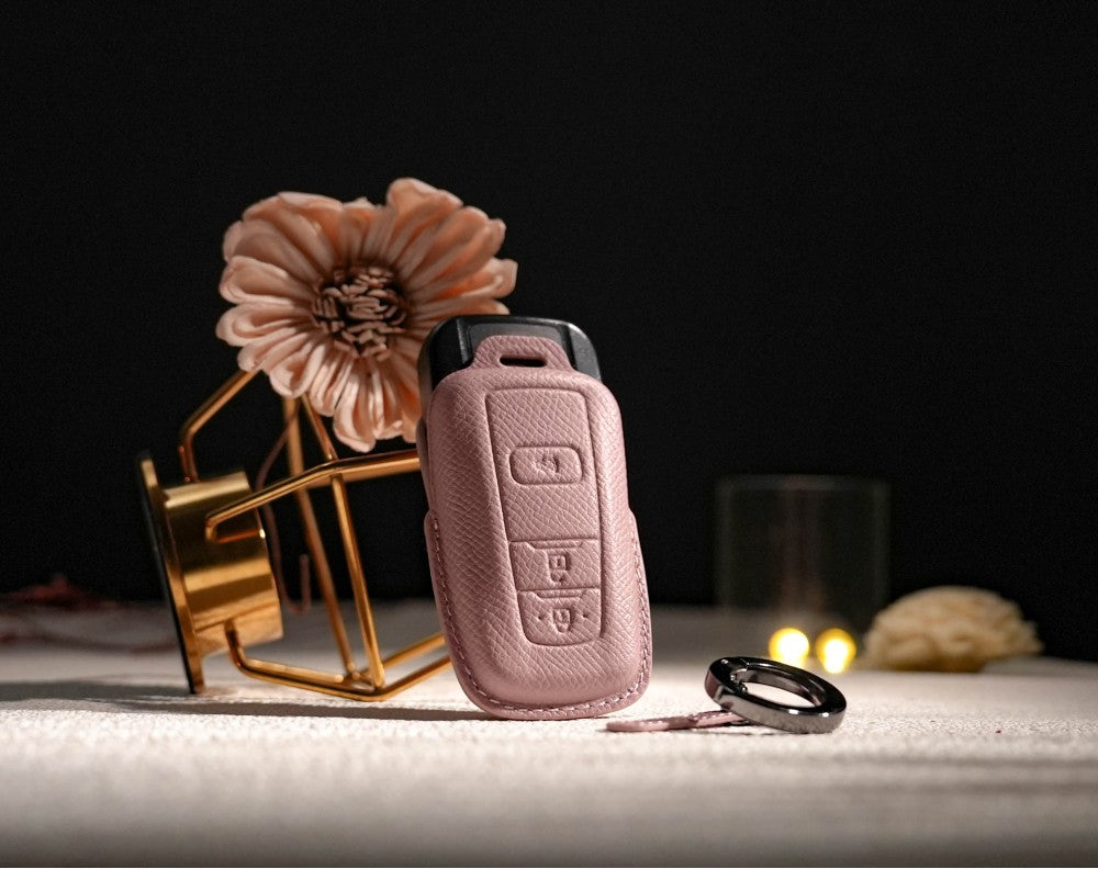 Pink Leather Key Cover for Toyota Smart Key (Style O5)