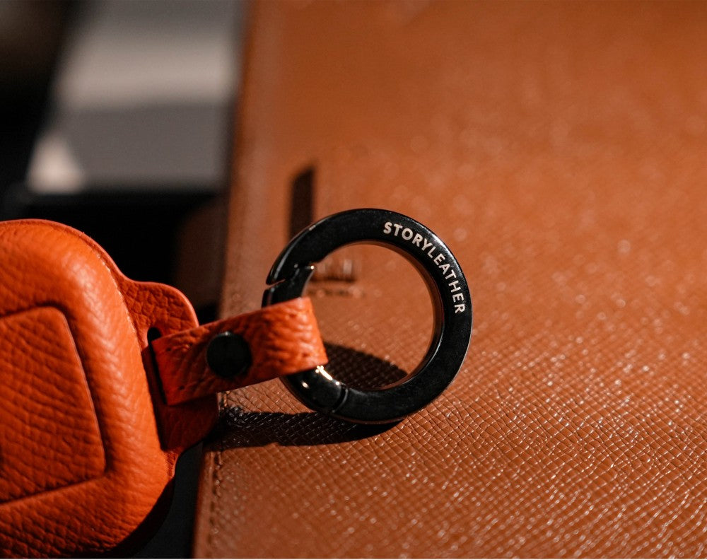 Orange Leather Key Cover for Toyota Smart Key (Style O5)