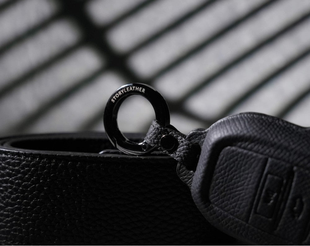 Black Leather Key Cover for Toyota Smart Key (Style R6)