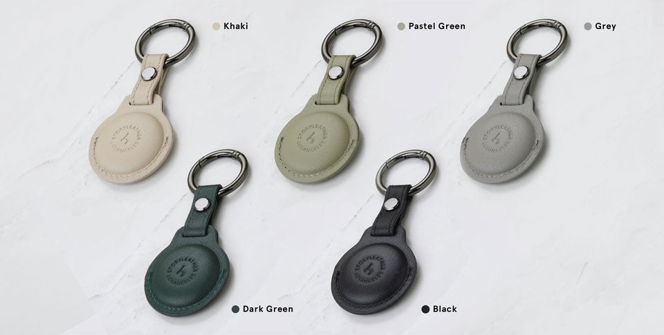 AirTag Leather Keychain - Pastel Green