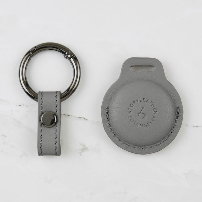AirTag Leather Keychain - Grey