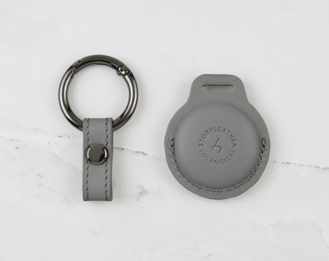 AirTag Leather Keychain - Grey