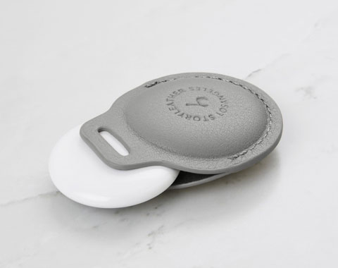 AirTag Leather Keychain - Grey