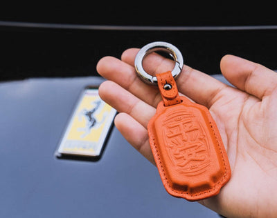 Ping 'An Leather Keychain & Hanging Tag