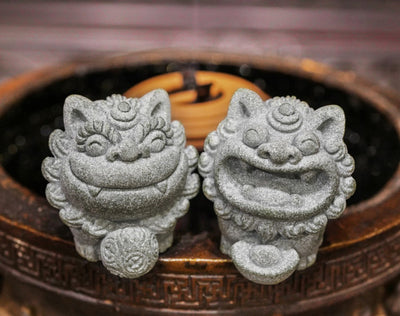 FooHa Miniature Foo Dogs Stone Figurines