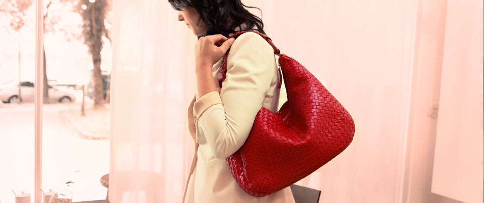 Victoria Woven Hobo Bag