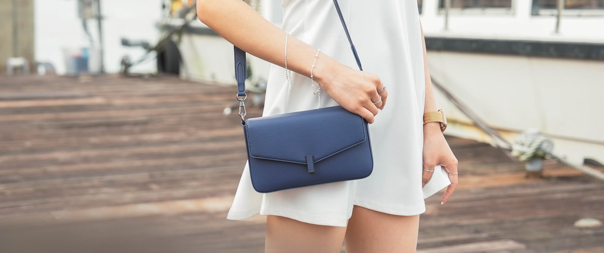 Nomi Bag - Japanese Vegan Leather in Blue