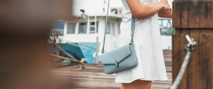 Nomi Bag - Japanese Vegan Leather in Coral Blue