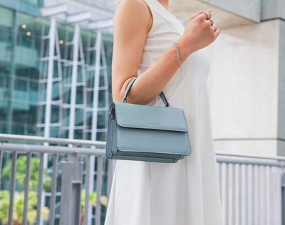 Arc Convertible Satchel - Coral Blue