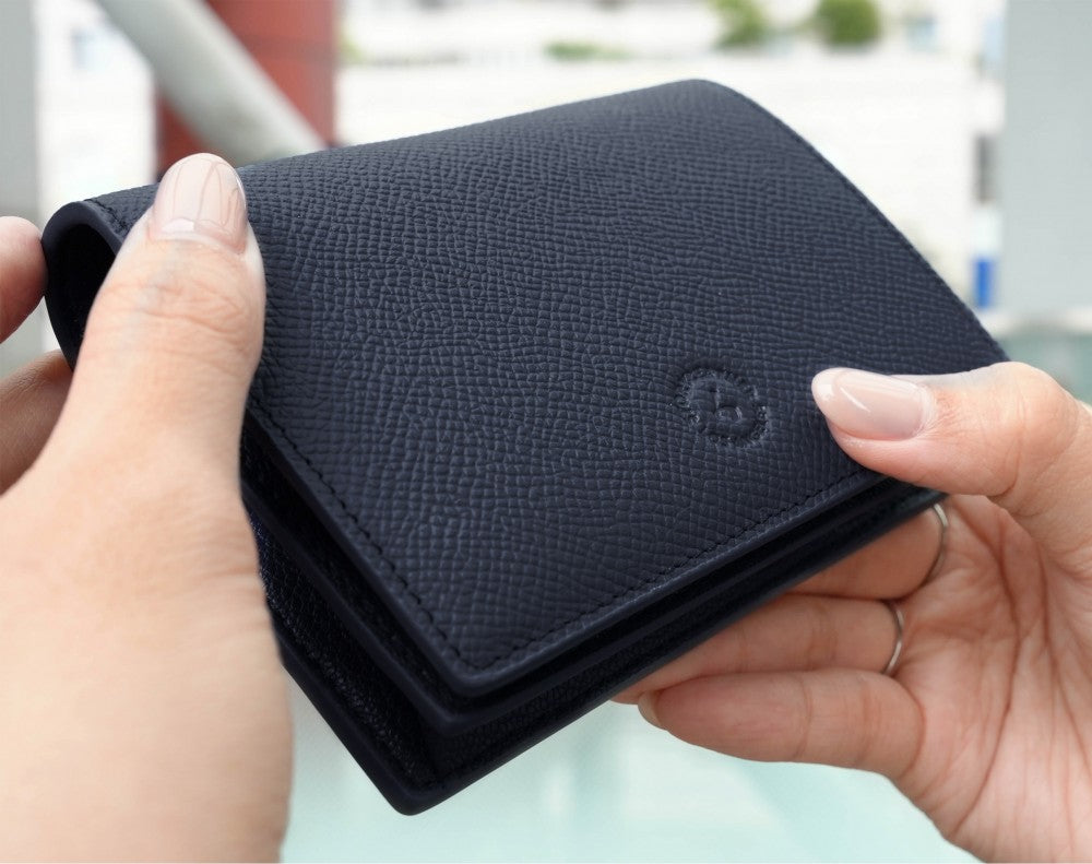 Carina Wallet v2 - Navy Blue Convertible Leather Wallet Bag