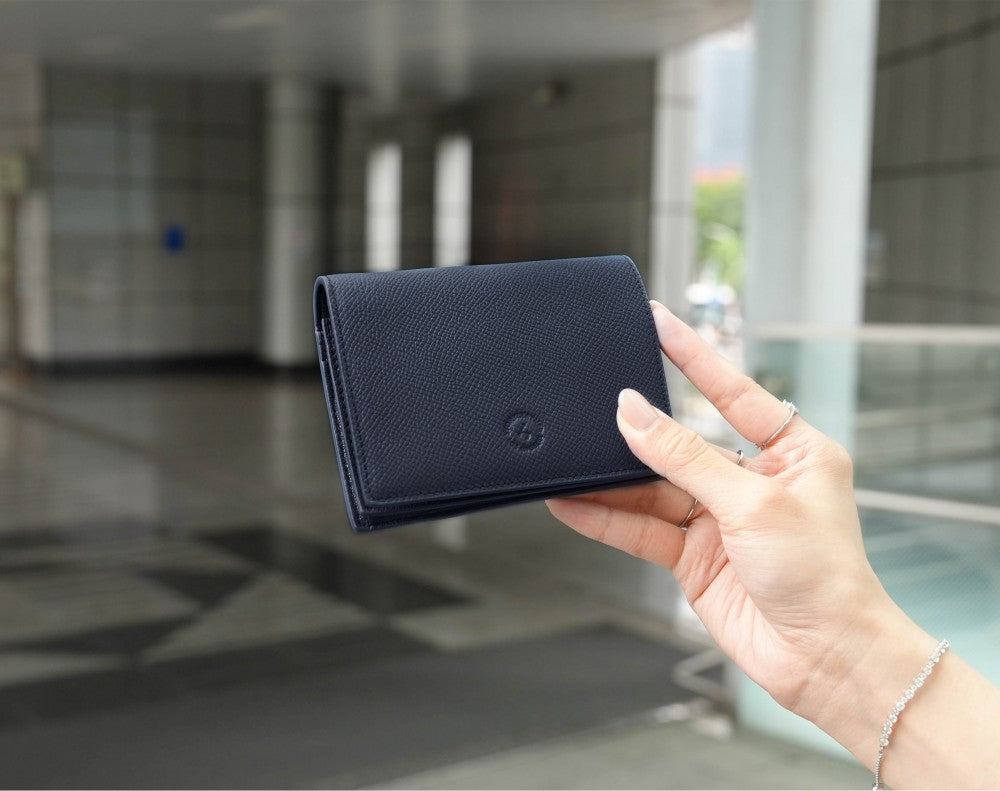 Carina Wallet v2 - Navy Blue Convertible Leather Wallet Bag