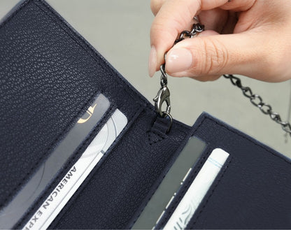 Carina Wallet v2 - Navy Blue Convertible Leather Wallet Bag