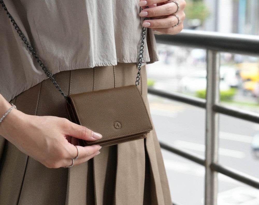 Carina Wallet v2 - Chocolate Brown Convertible Leather Wallet Bag