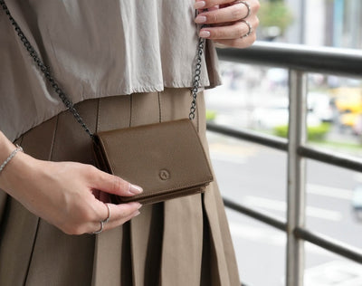 Carina Wallet v2 - Chocolate Brown Convertible Leather Wallet Bag